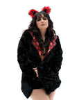 Black Nine Tails Reversible Faux Fur Jacket