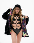Kaleidodope Reversible Faux Fur Jacket