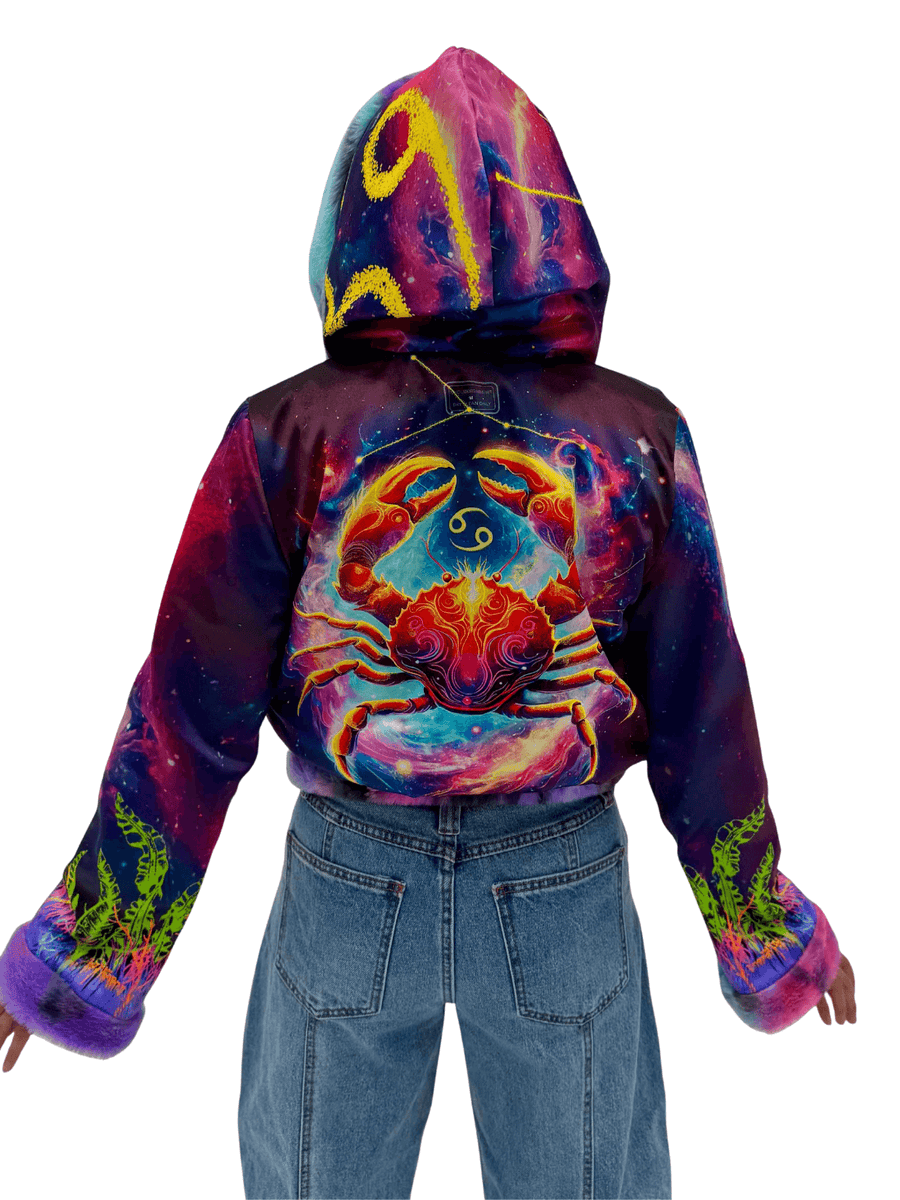 Zodiac Dreams ♋️ Cancer Reversible Faux Fur Jacket