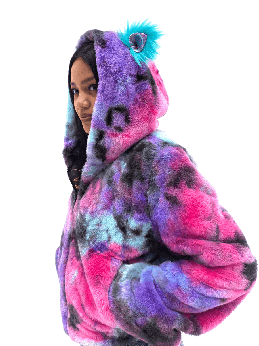 Zodiac Dreams ♋️ Cancer Reversible Faux Fur Jacket