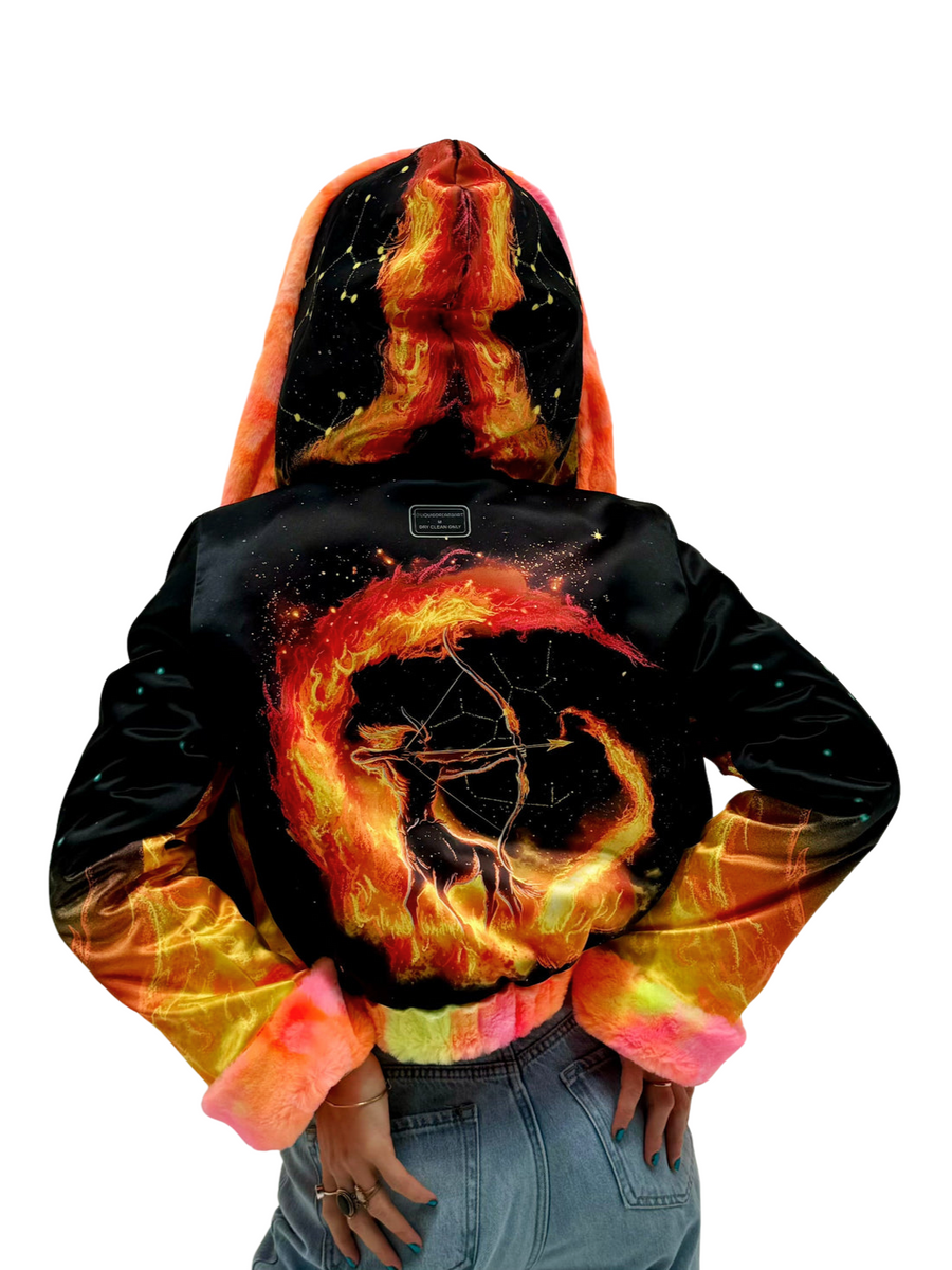 Zodiac Dreams ♐️ Sagittarius Reversible Faux Fur Jacket