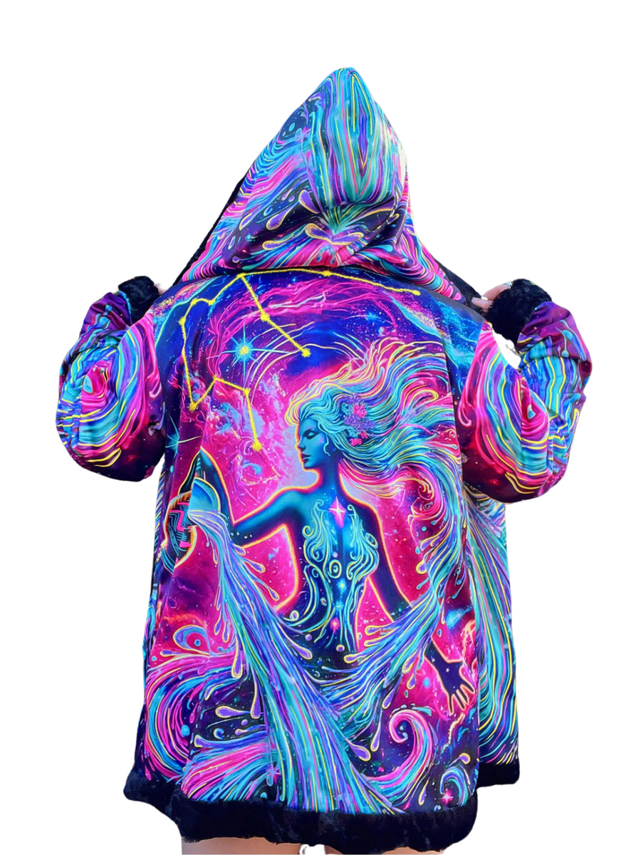 Zodiac Dreams ♒️ Aquarius Reversible Faux Fur Jacket