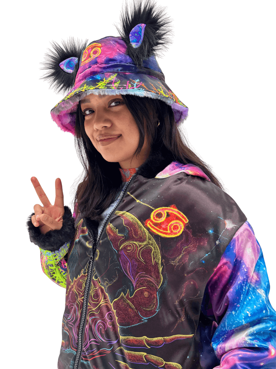 Zodiac Dreams ♋️ Cancer Reversible Faux Fur Jacket