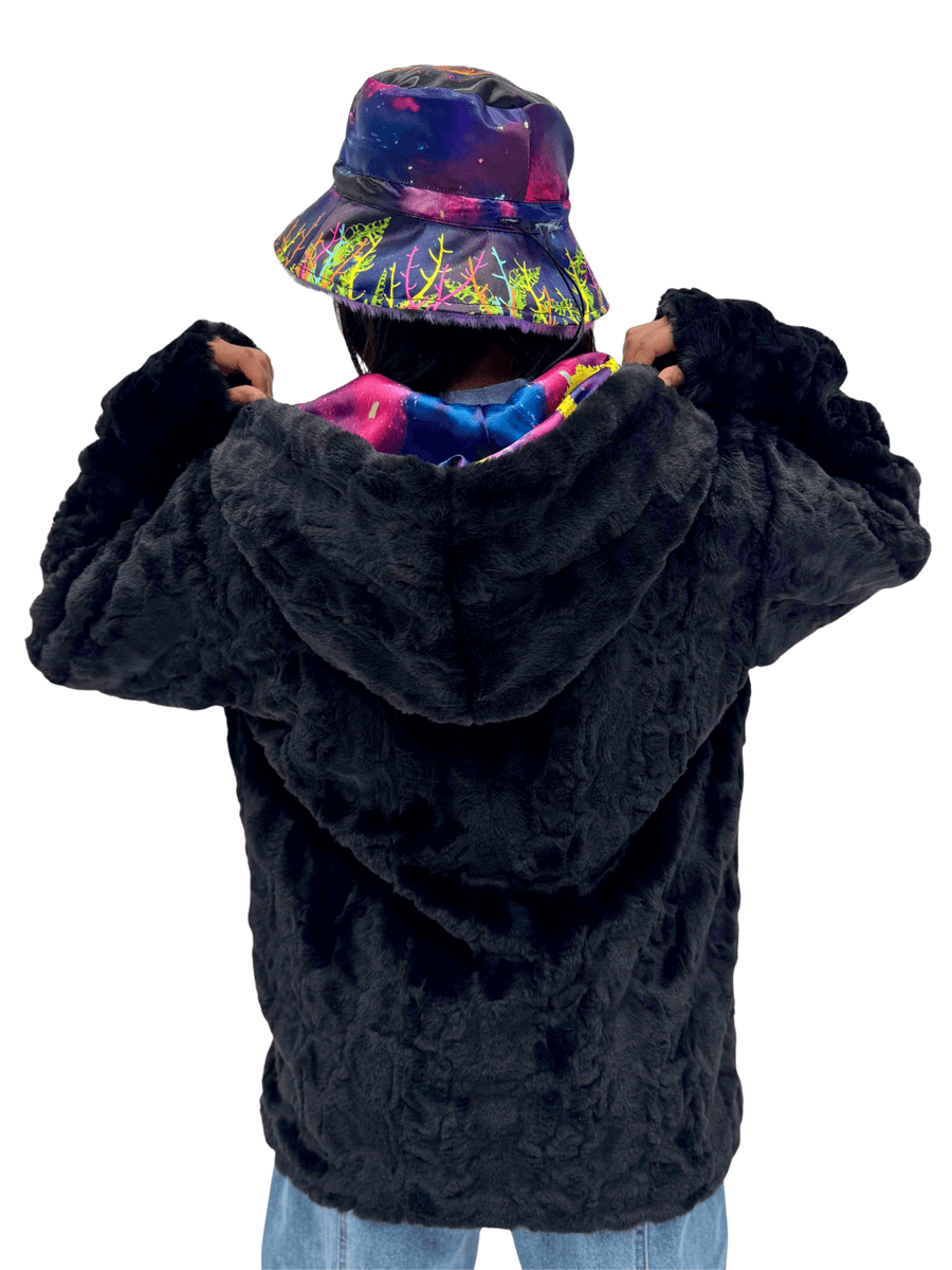 Zodiac Dreams ♋️ Cancer Reversible Faux Fur Jacket