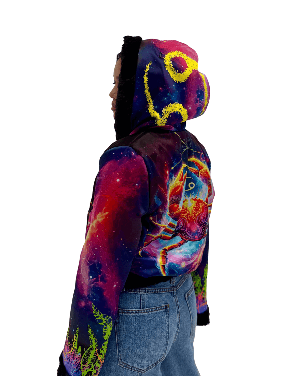 Zodiac Dreams ♋️ Cancer Reversible Faux Fur Jacket