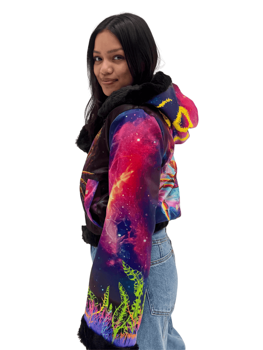 Zodiac Dreams ♋️ Cancer Reversible Faux Fur Jacket