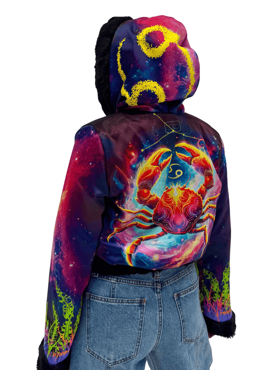 Zodiac Dreams ♋️ Cancer Reversible Faux Fur Jacket