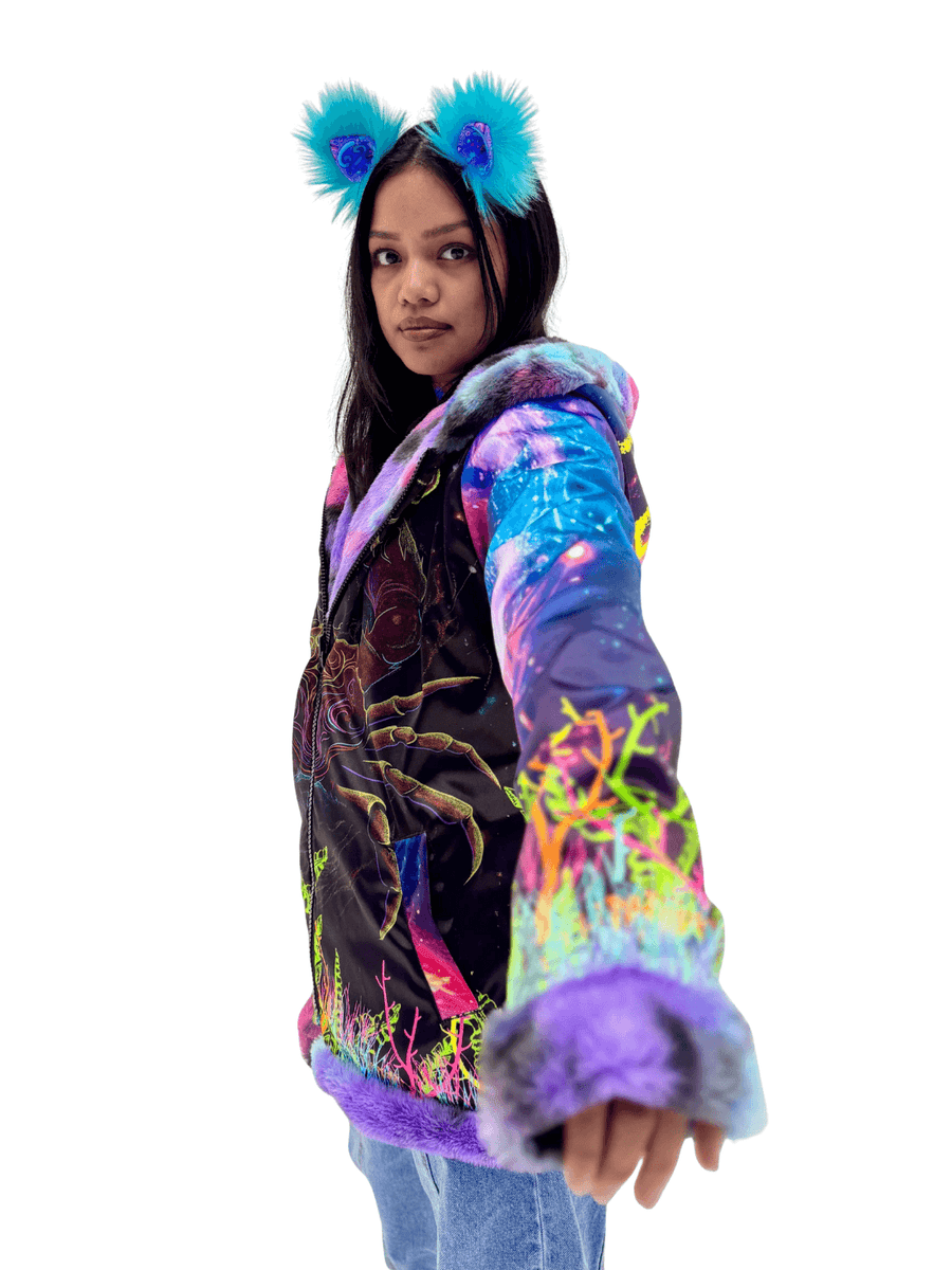 Zodiac Dreams ♋️ Cancer Reversible Faux Fur Jacket