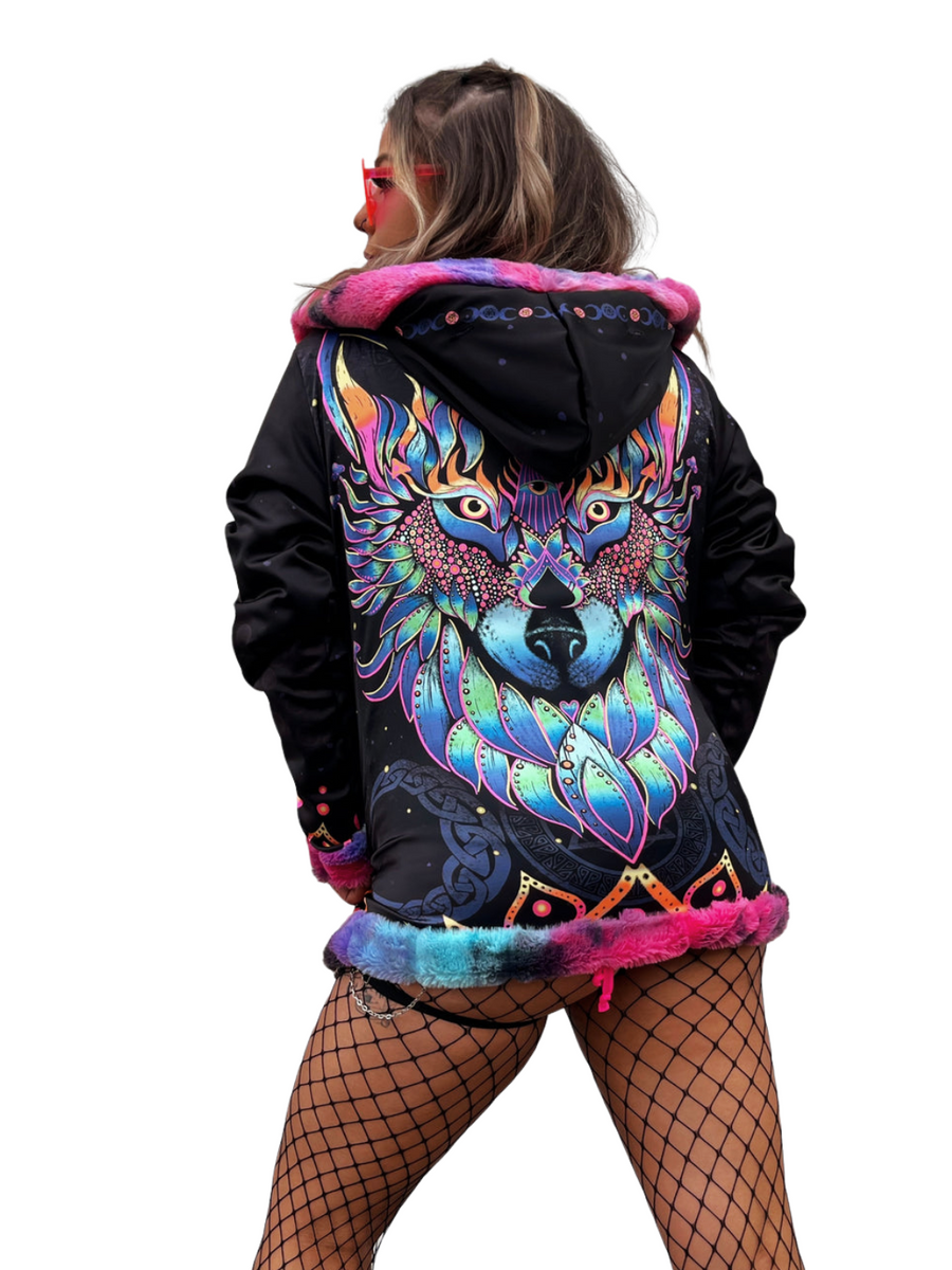 Wolf Reversible Faux Fur Jacket