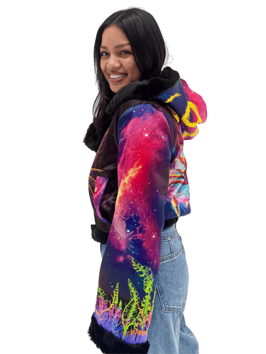 Zodiac Dreams ♋️ Cancer Reversible Faux Fur Jacket