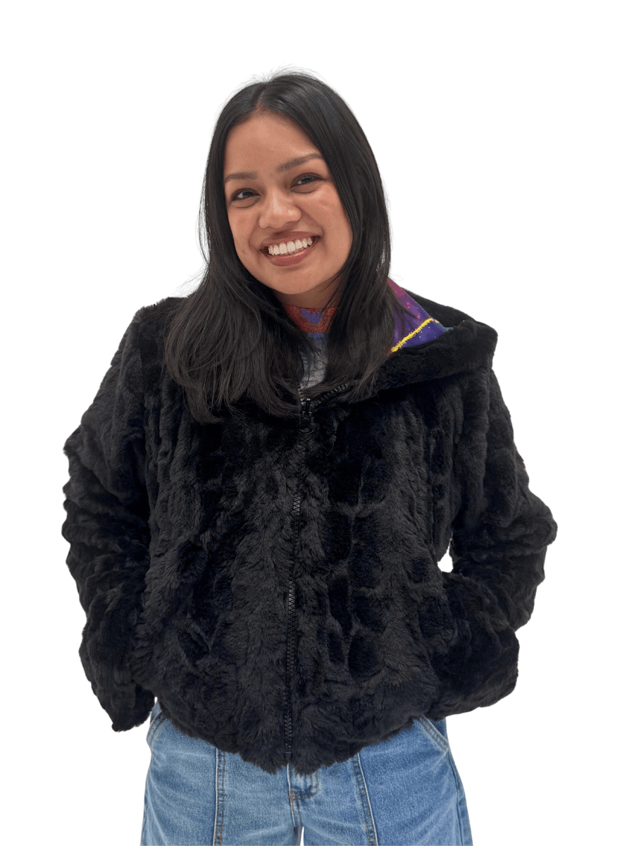 Zodiac Dreams ♋️ Cancer Reversible Faux Fur Jacket