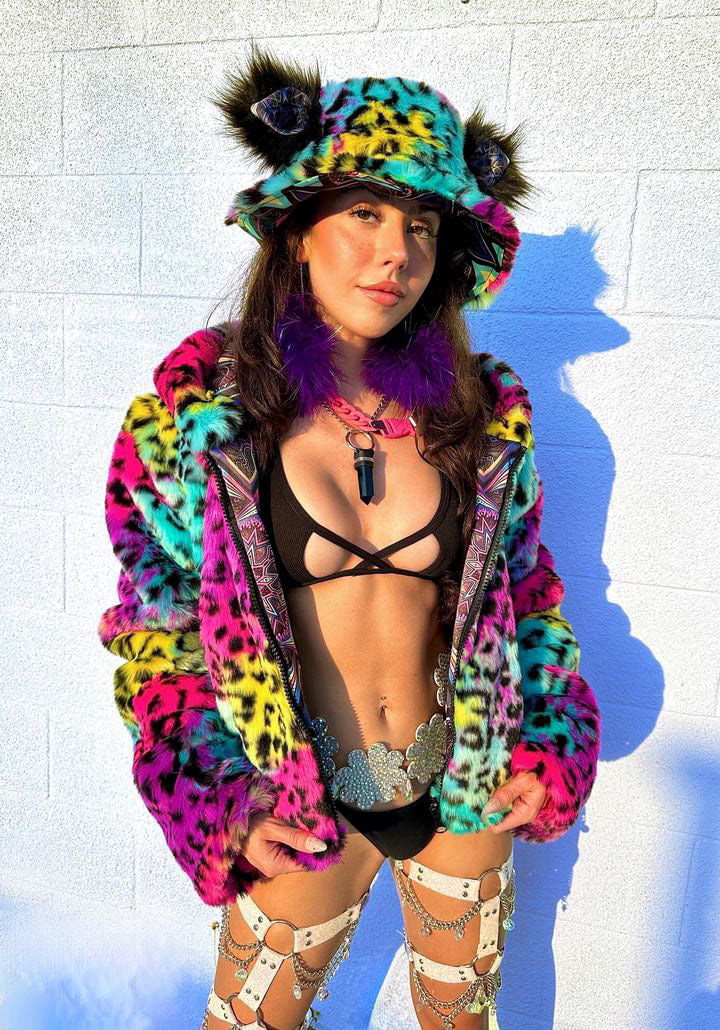 Kaleidodope Reversible Faux Fur Jacket