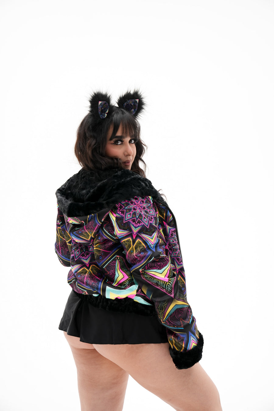 Kaleidodope Reversible Faux Fur Jacket