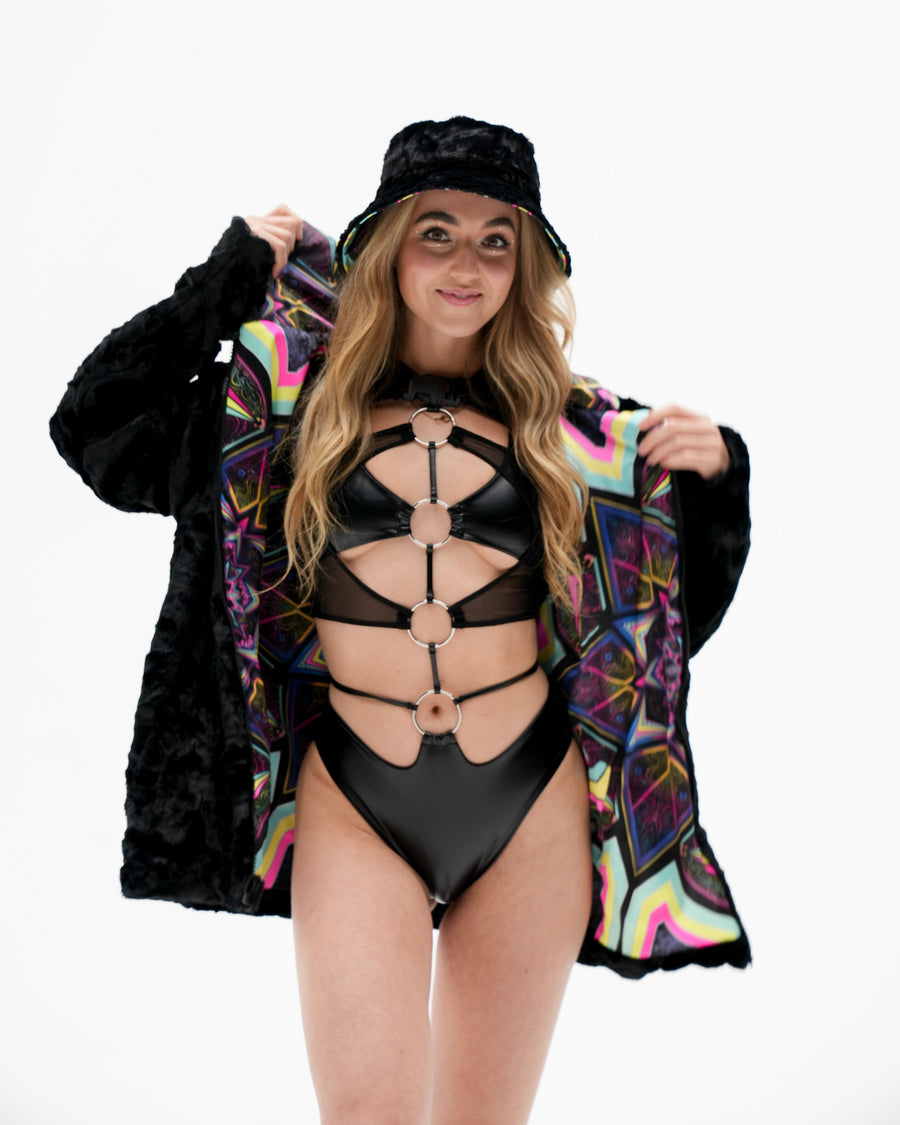 Kaleidodope Reversible Faux Fur Jacket