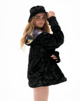 Black Kaleidodope Reversible Faux Fur Jacket