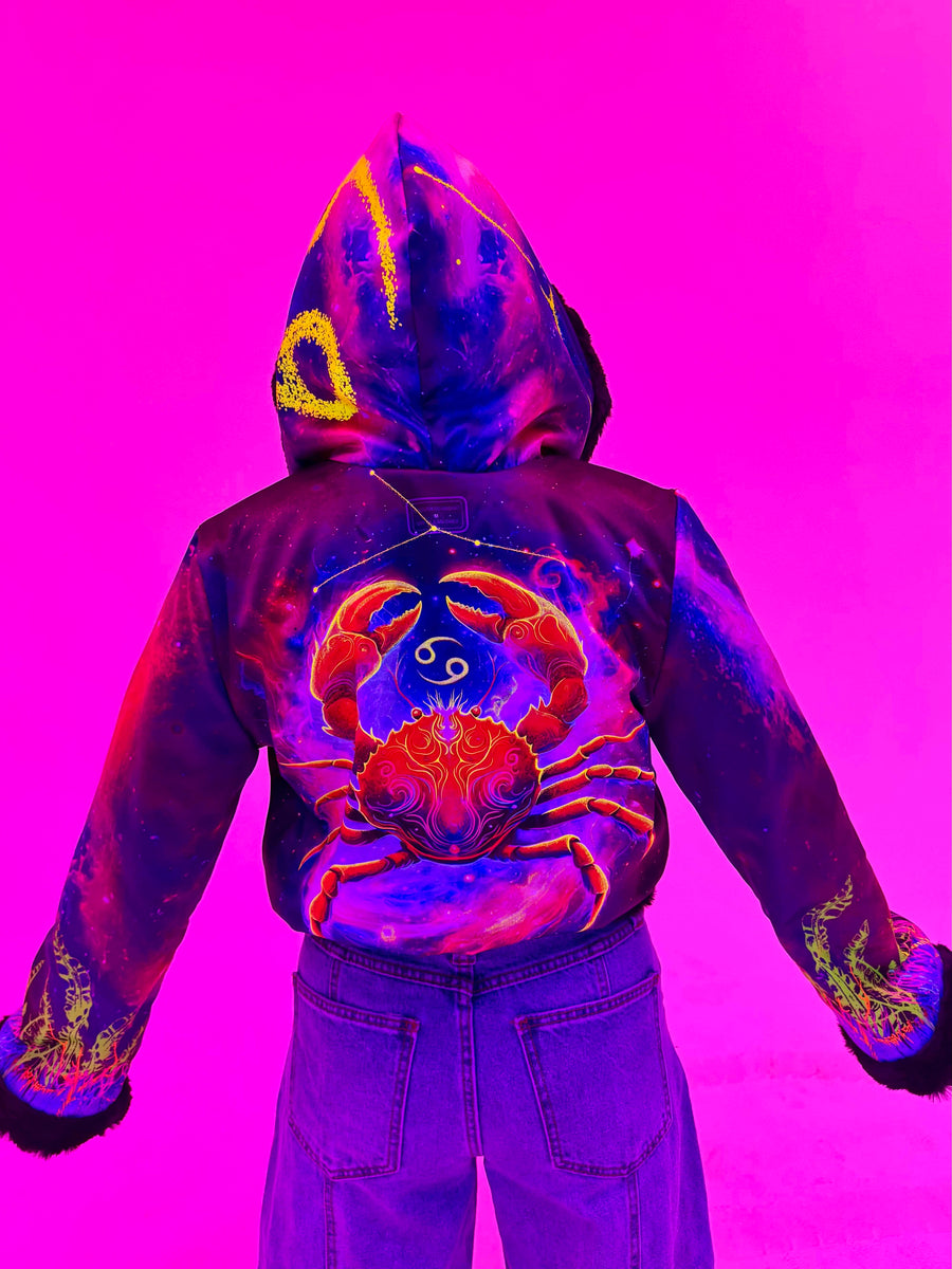 Zodiac Dreams ♋️ Cancer Reversible Faux Fur Jacket