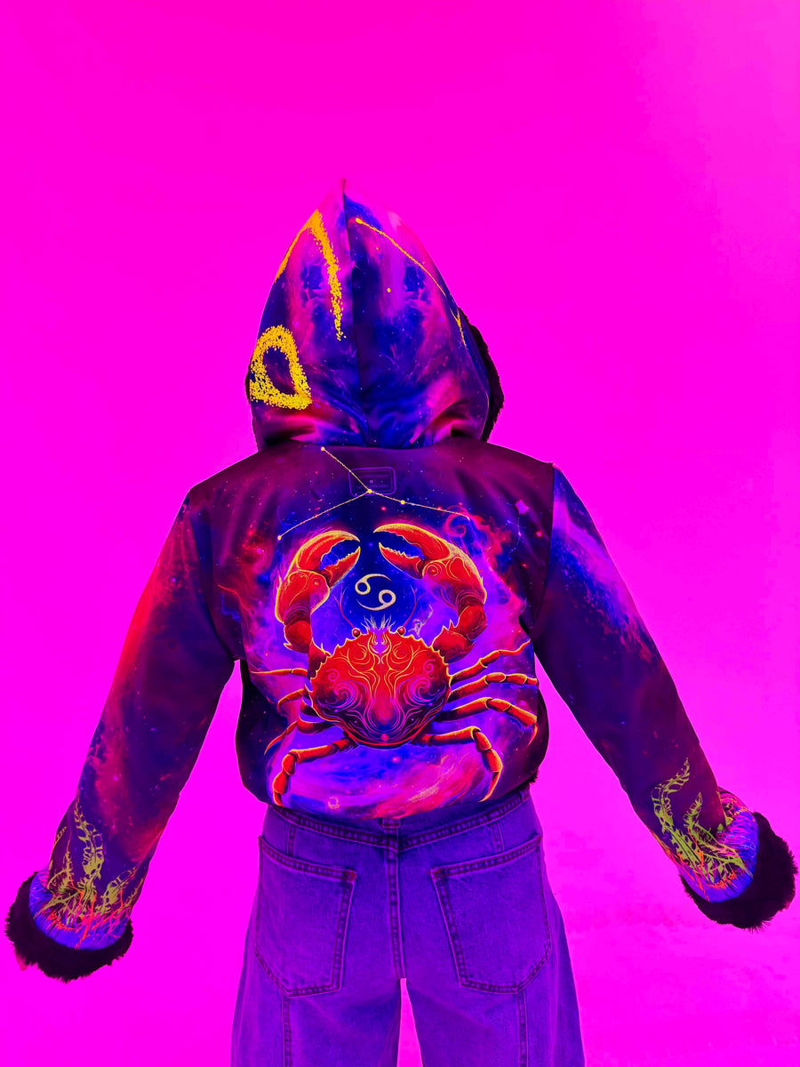 Zodiac Dreams ♋️ Cancer Reversible Faux Fur Jacket