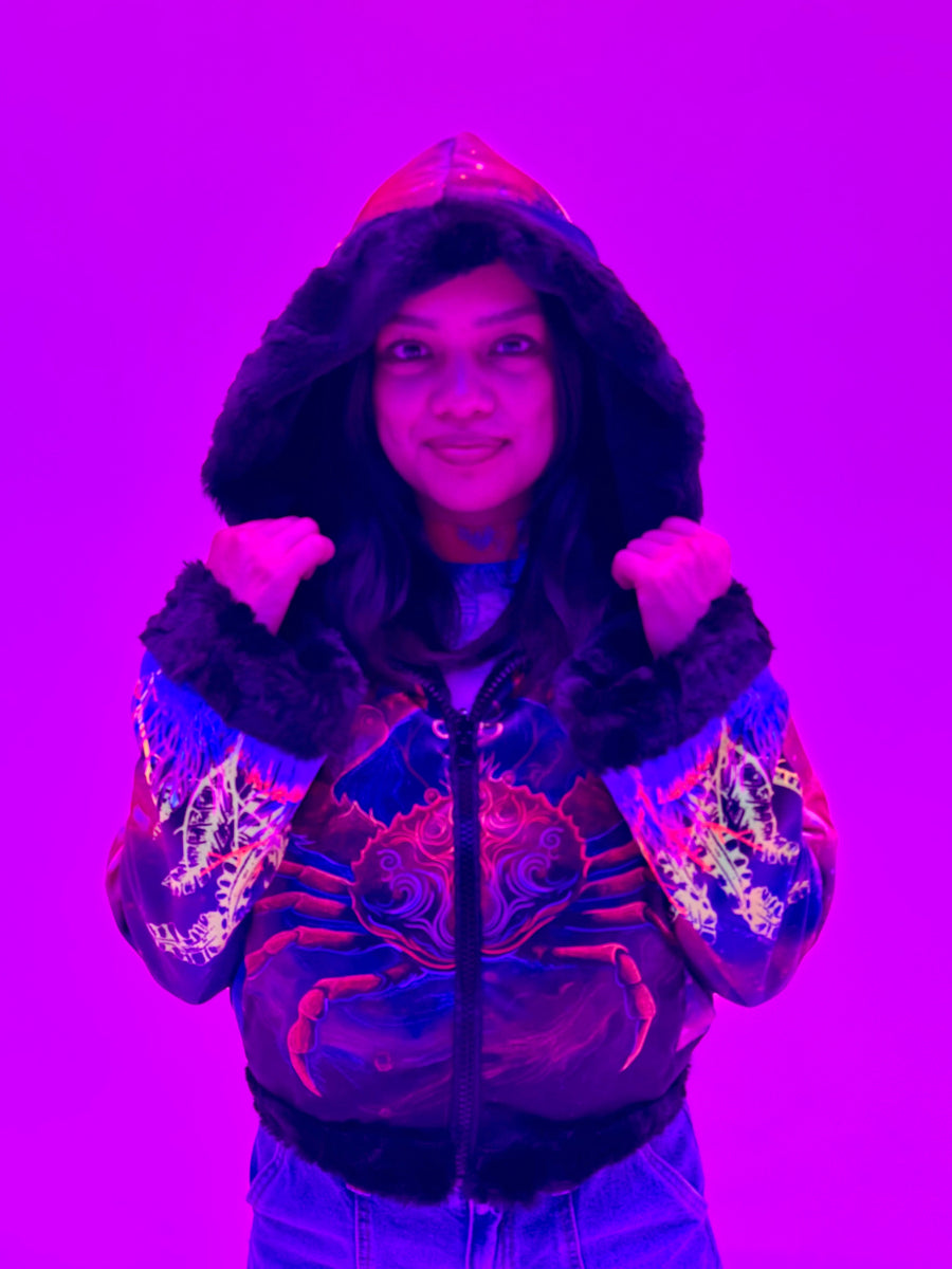 Zodiac Dreams ♋️ Cancer Reversible Faux Fur Jacket