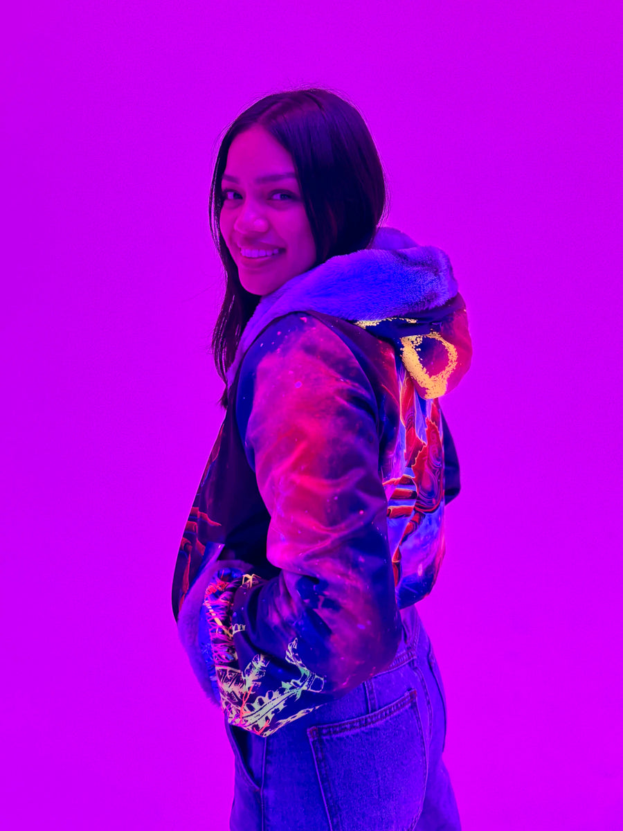 Zodiac Dreams ♋️ Cancer Reversible Faux Fur Jacket
