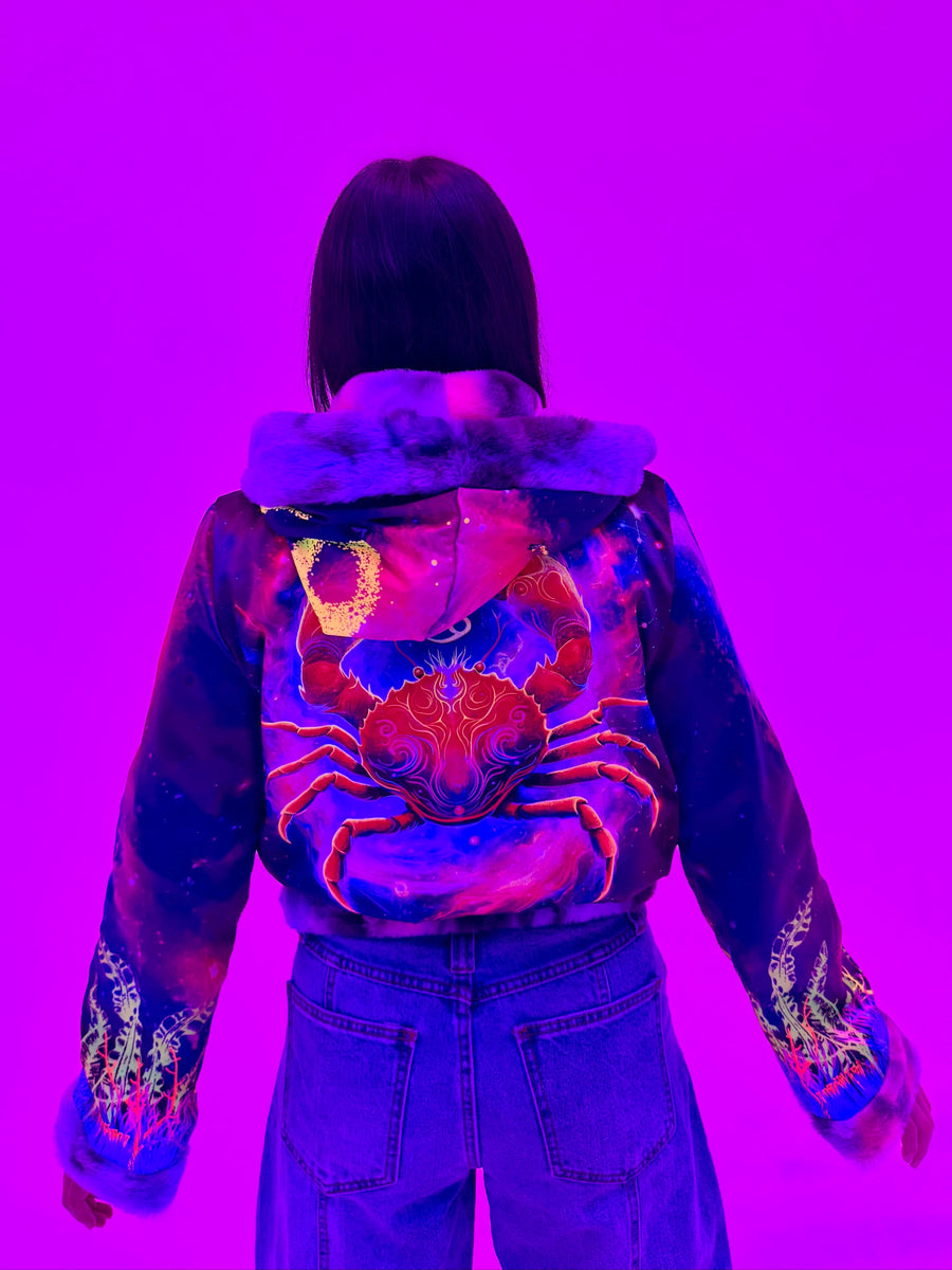 Zodiac Dreams ♋️ Cancer Reversible Faux Fur Jacket