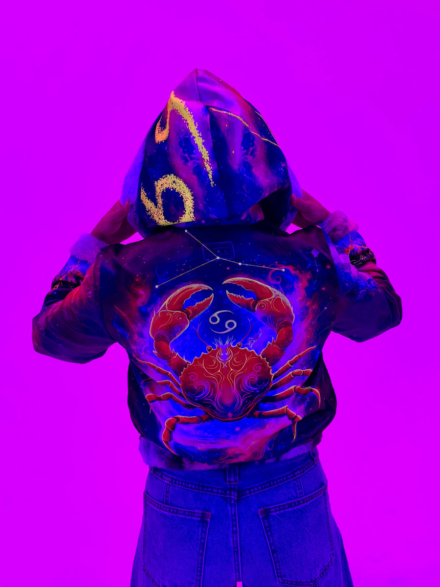 Zodiac Dreams ♋️ Cancer Reversible Faux Fur Jacket