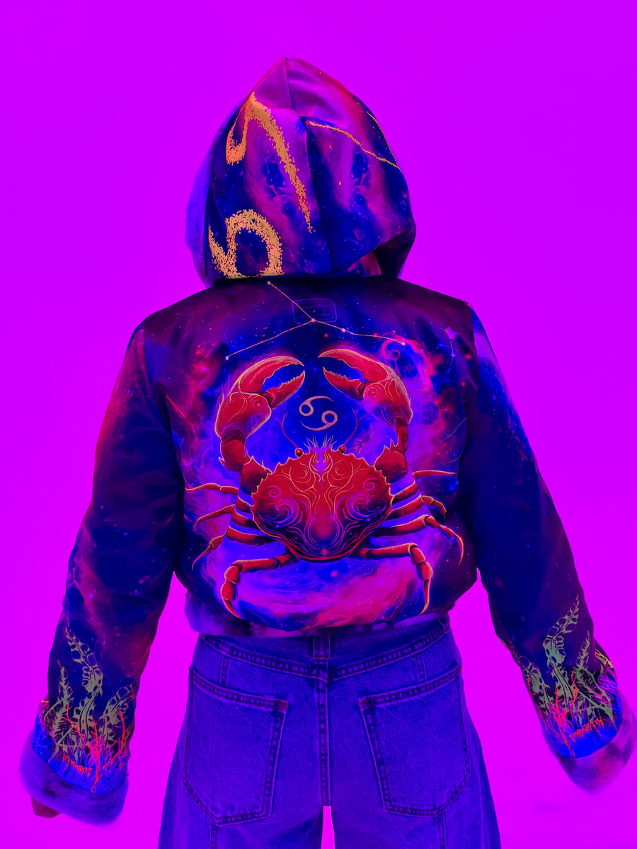 Zodiac Dreams ♋️ Cancer Reversible Faux Fur Jacket