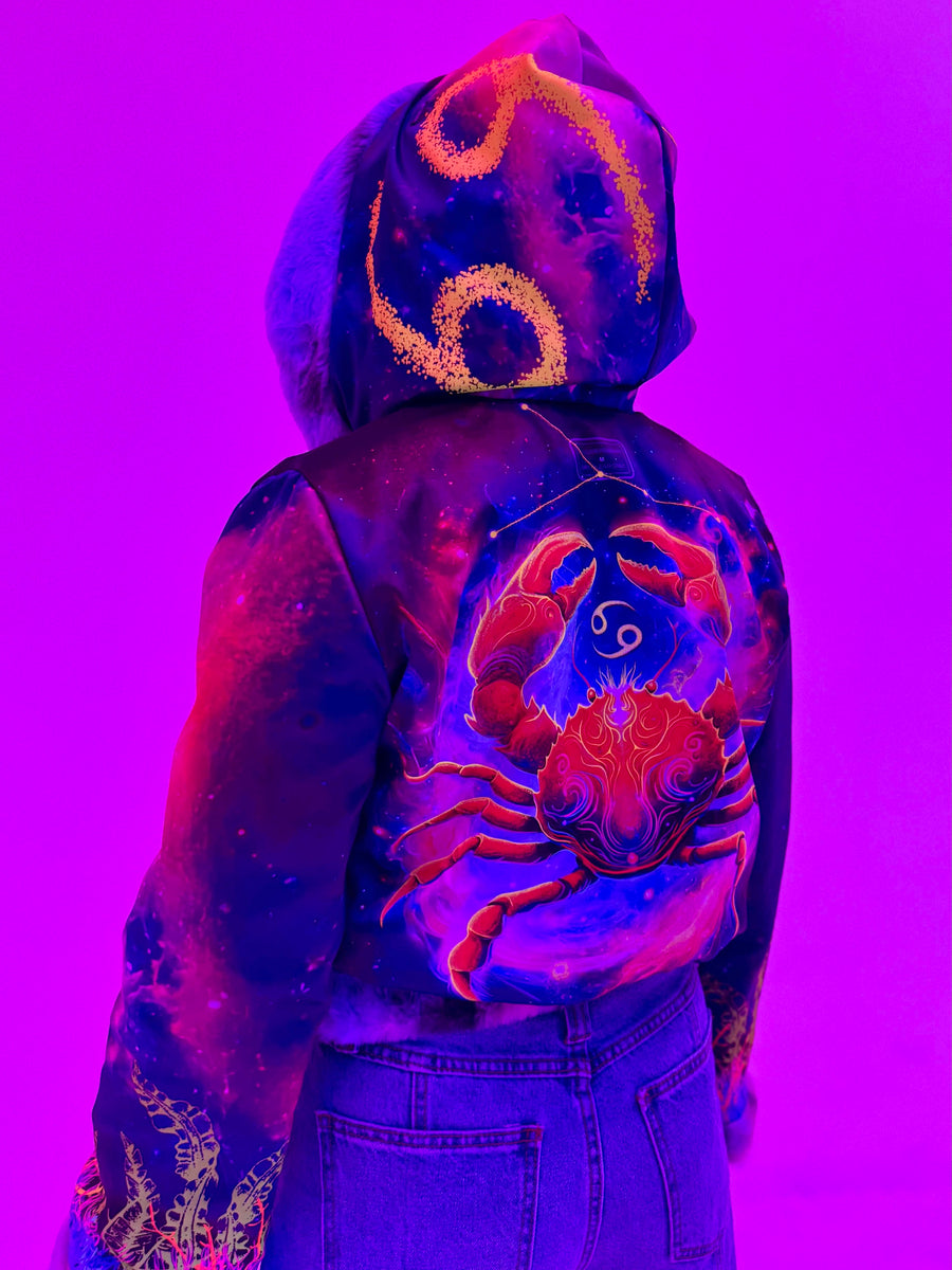 Zodiac Dreams ♋️ Cancer Reversible Faux Fur Jacket