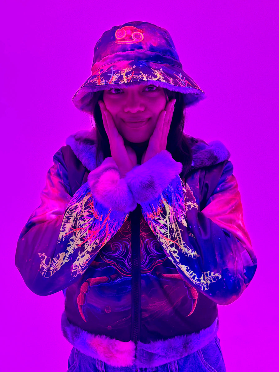 Zodiac Dreams ♋️ Cancer Reversible Faux Fur Jacket