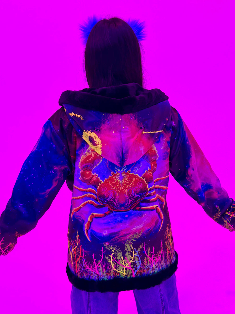 Zodiac Dreams ♋️ Cancer Reversible Faux Fur Jacket