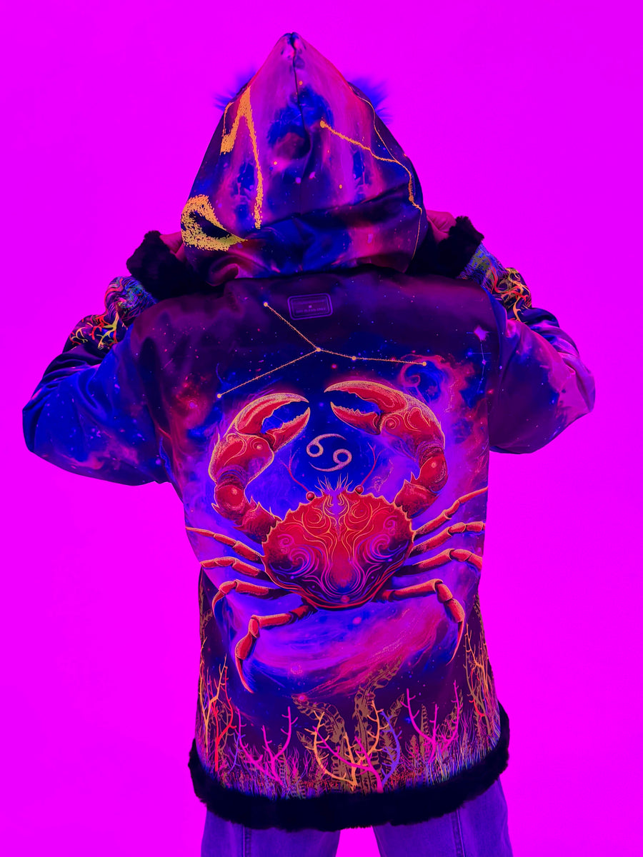 Zodiac Dreams ♋️ Cancer Reversible Faux Fur Jacket