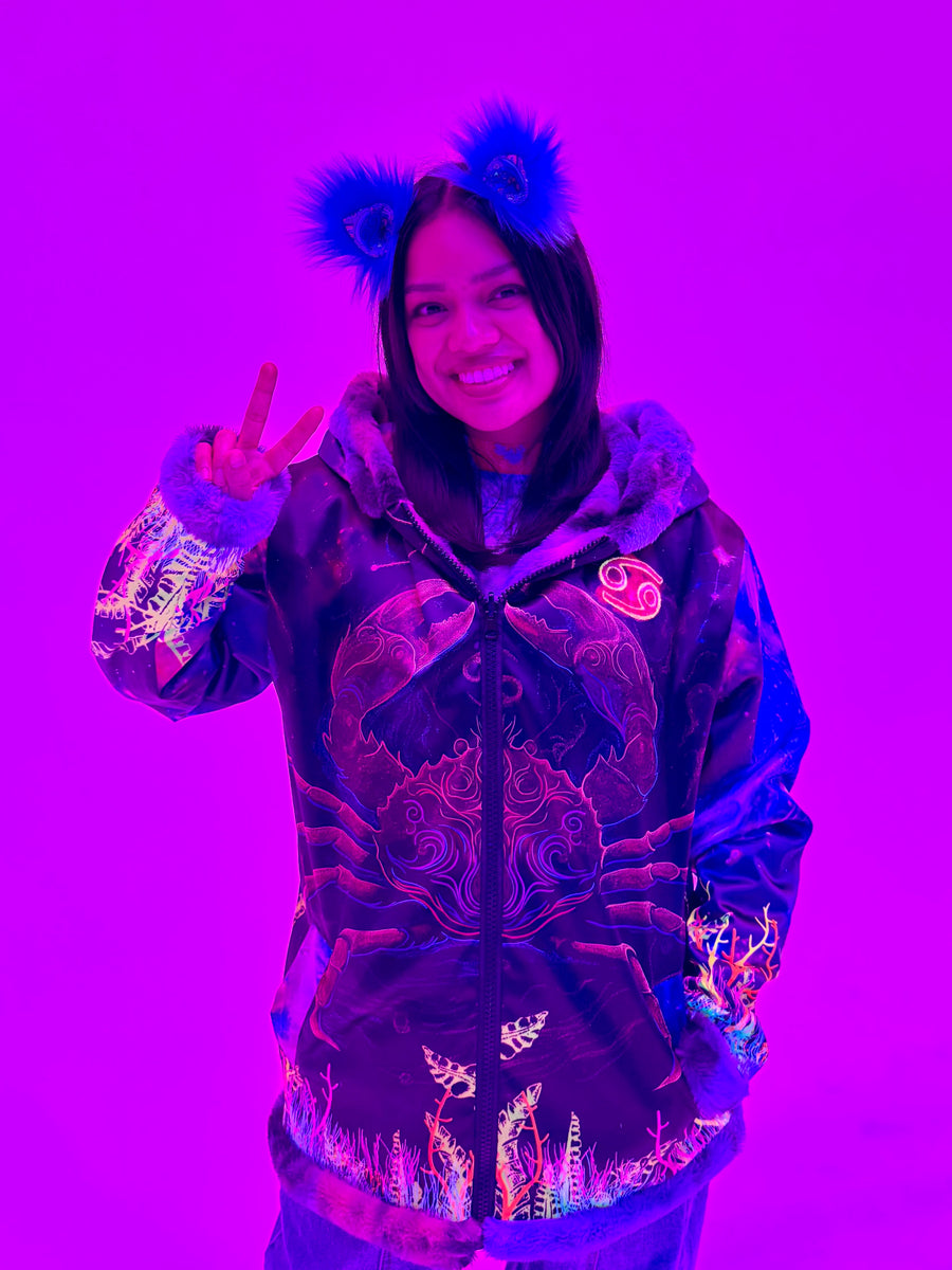 Zodiac Dreams ♋️ Cancer Reversible Faux Fur Jacket