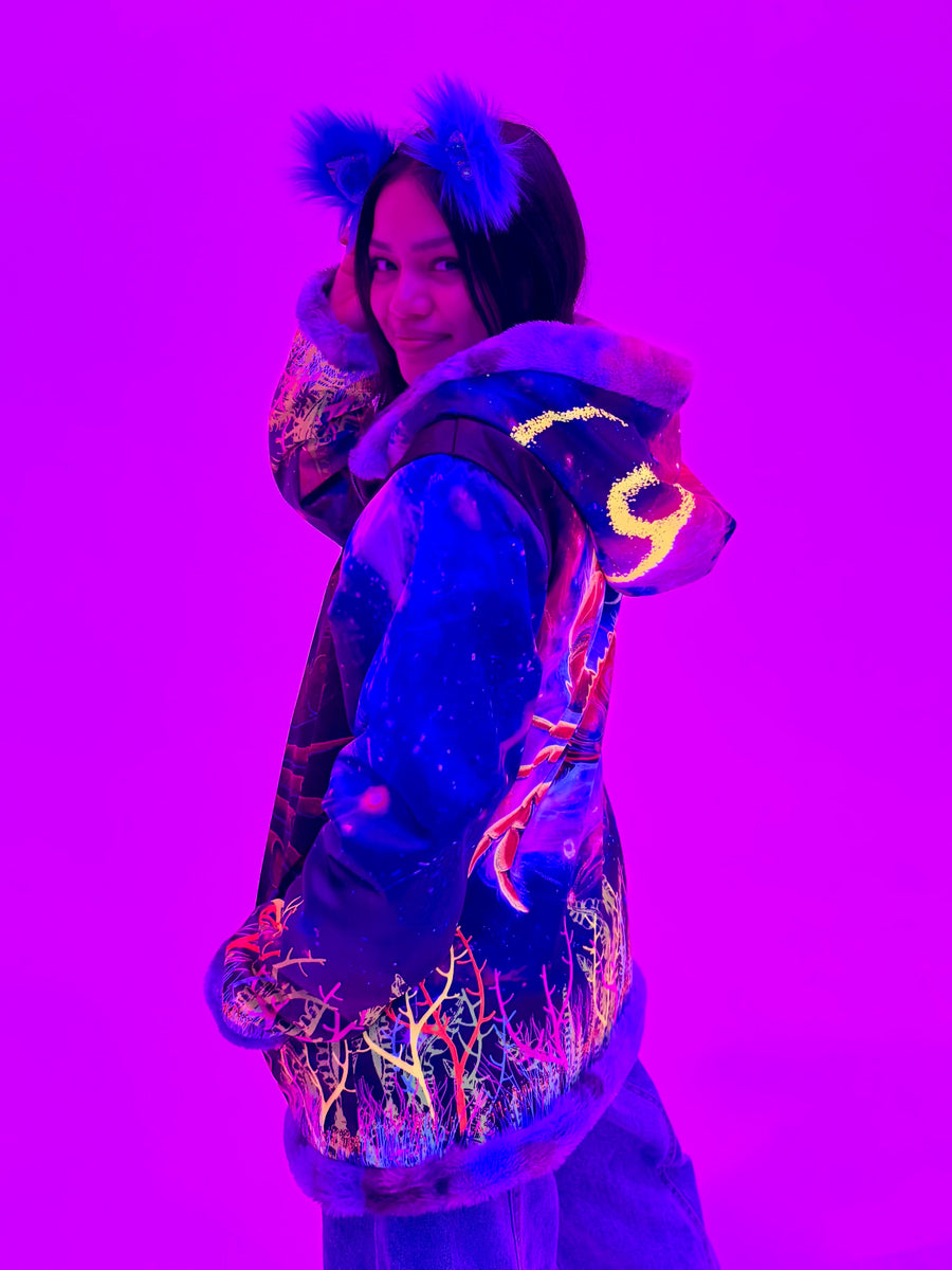 Zodiac Dreams ♋️ Cancer Reversible Faux Fur Jacket