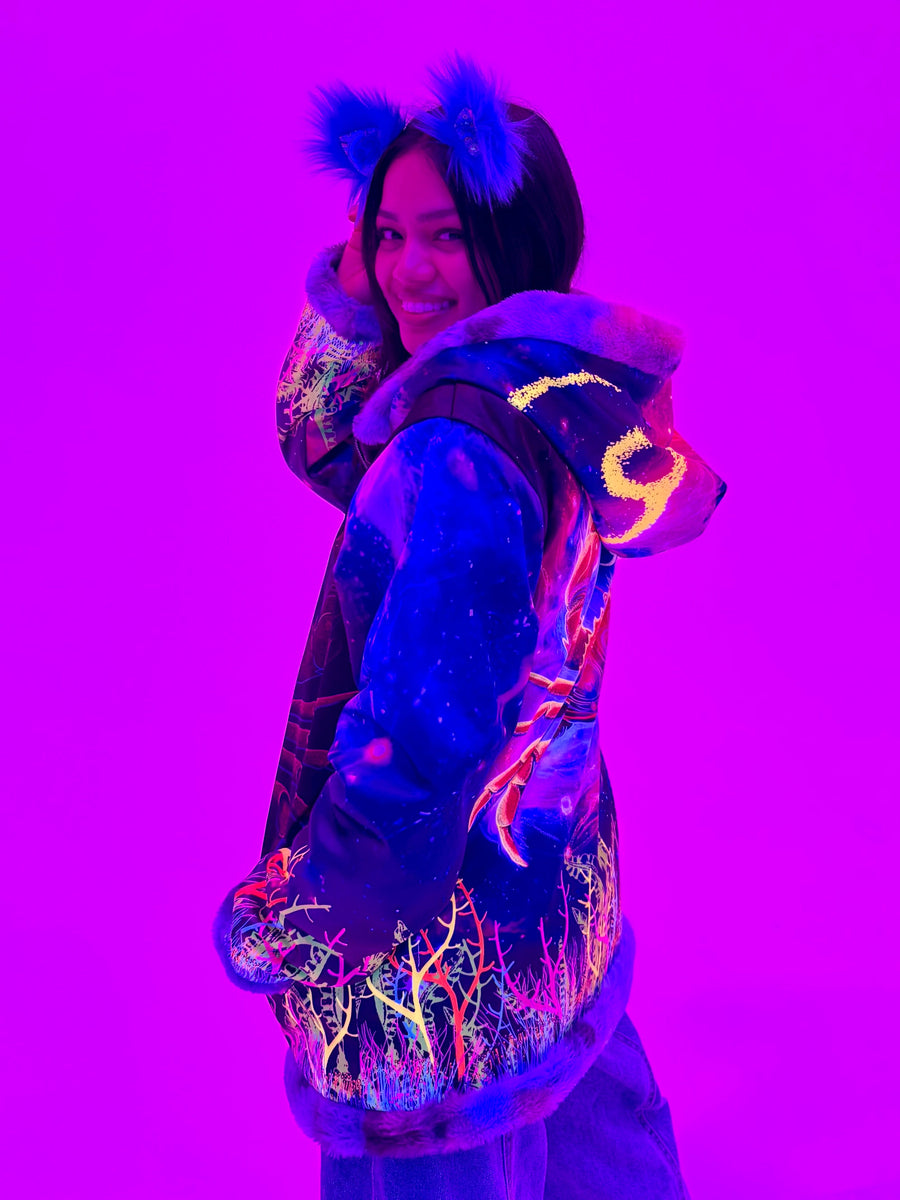 Zodiac Dreams ♋️ Cancer Reversible Faux Fur Jacket