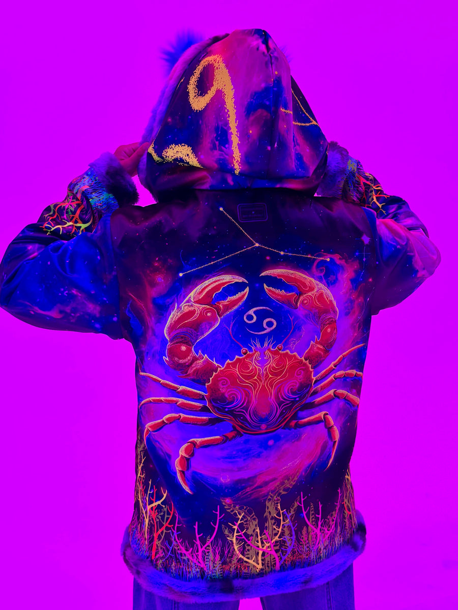 Zodiac Dreams ♋️ Cancer Reversible Faux Fur Jacket