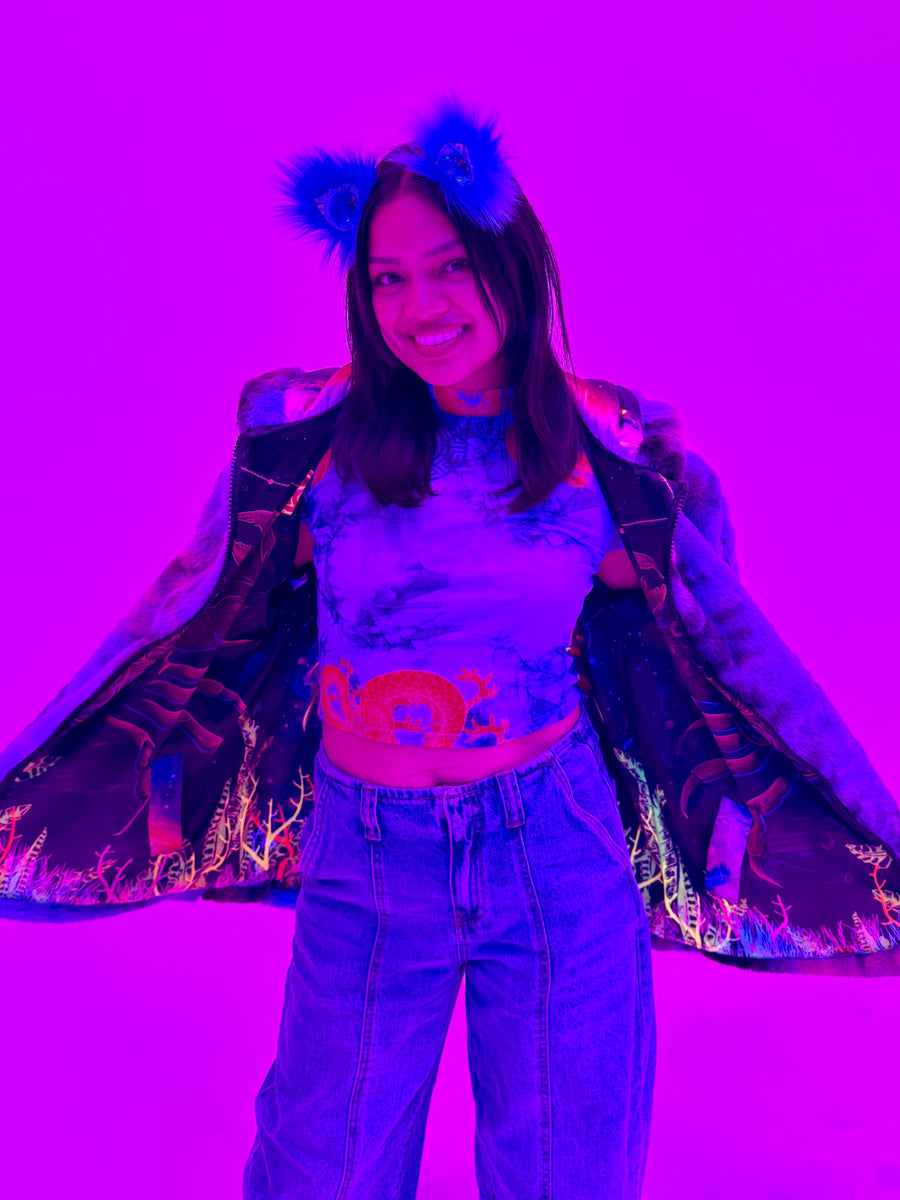 Zodiac Dreams ♋️ Cancer Reversible Faux Fur Jacket