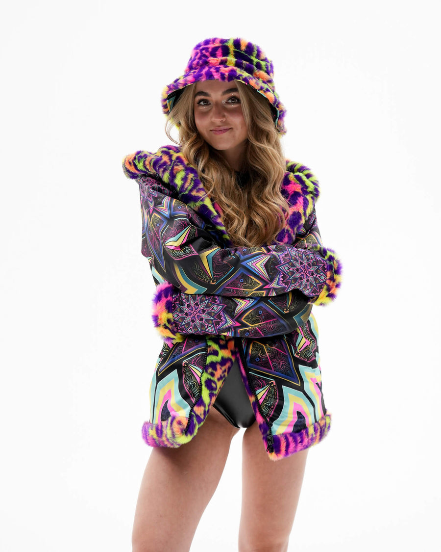 Kaleidodope Reversible Faux Fur Jacket