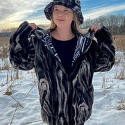 Monochrome Mix Reversible Faux Fur Jacket